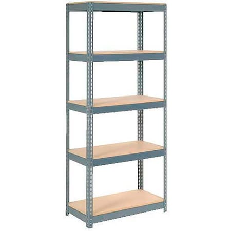 Extra Heavy Duty Shelving 36W X 24D X 84H With 5 Shelves, Wood Deck, Gry